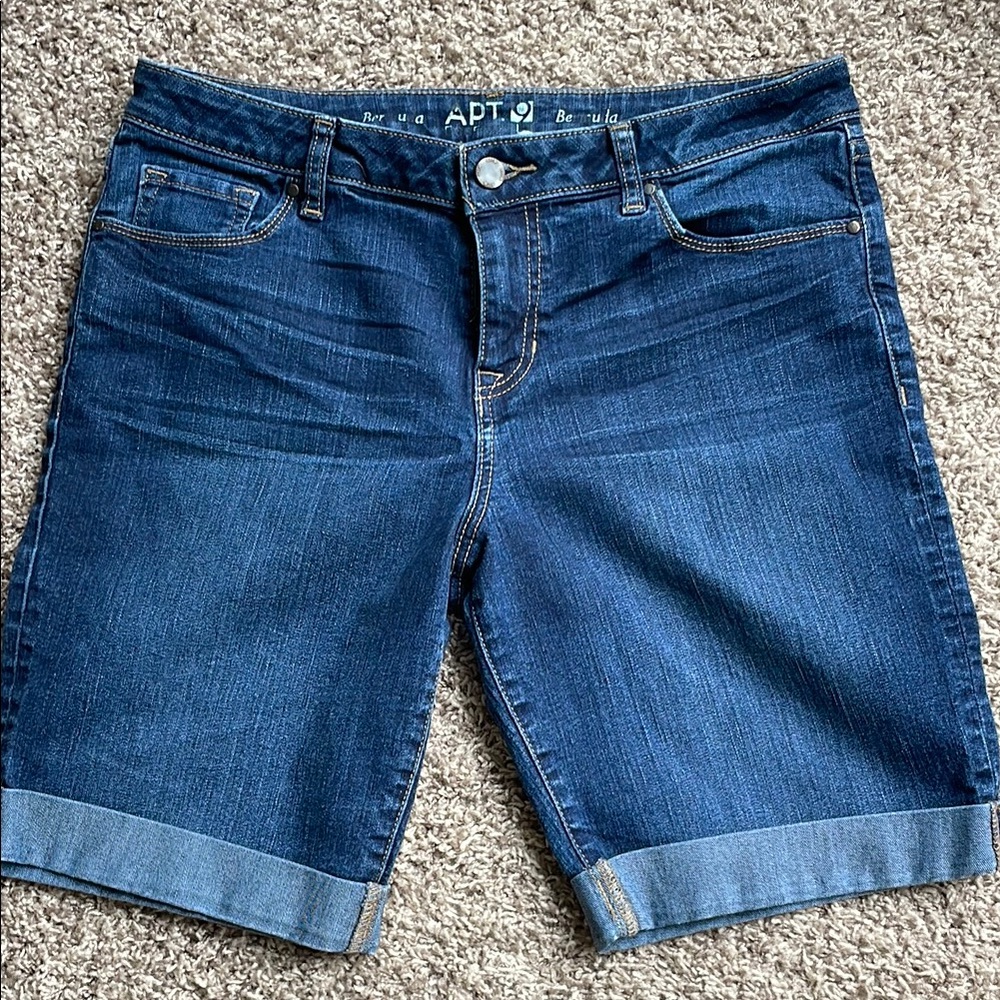 Apt. 9 Blue Jean Shorts with Cuffed Hem